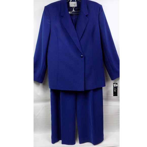 Le Suit Pants - Le Suit 2-Piece Blue Pant Suit Blazer & Pants Set Size 18 NEW WITH TAGS